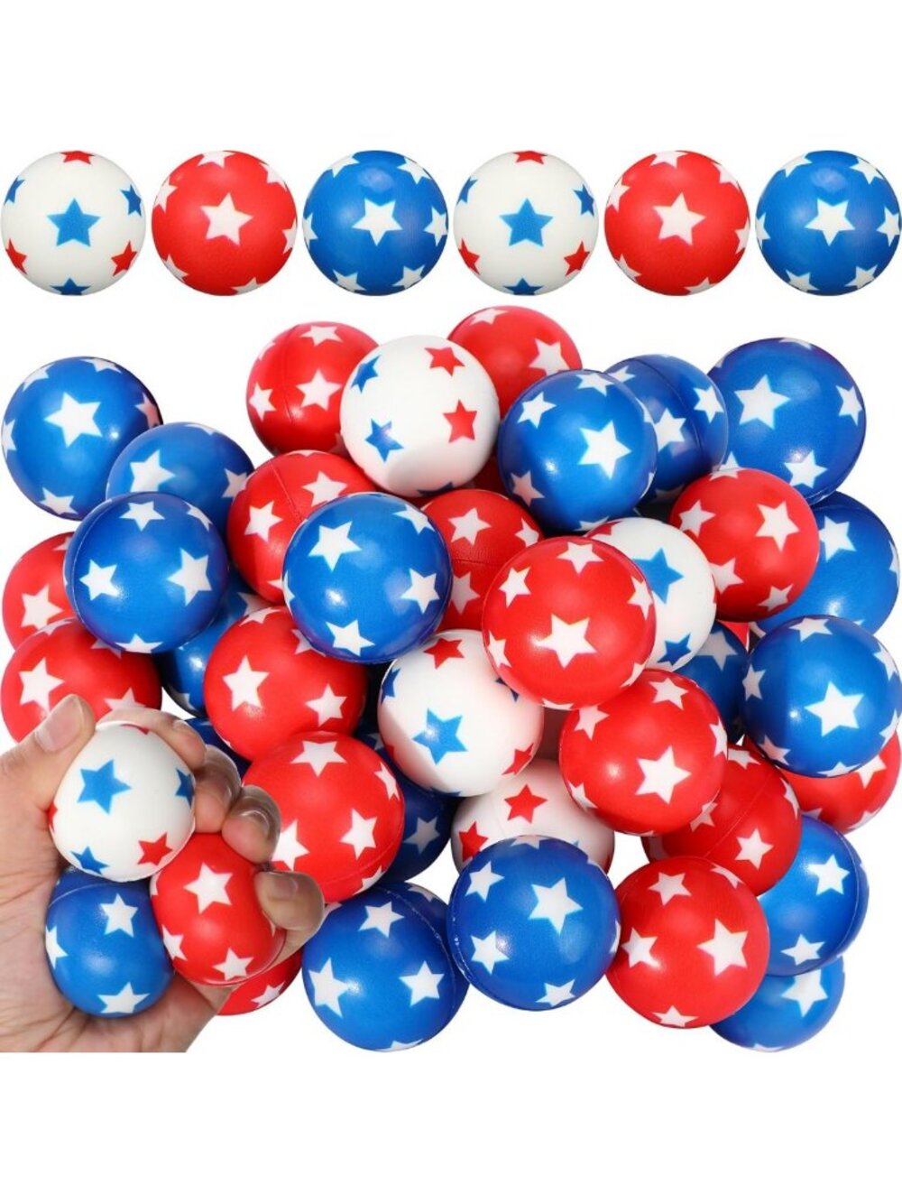 60 Pcs Mini Patriotic Balls - 4th of July Decor, Red White Blue Party Supplies